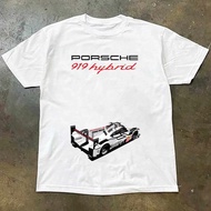 PORSCHE 919 Hybrid Racing Pattern Short Sleeve, Outdoor Sports Breathable Cotton T-Shirt