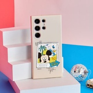 Disney經典米奇與唐老鴨的拍貼純色矽膠SAMSUNG手機殼