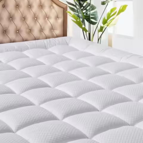 Size Mattress Pad - Cooling Breathable Mattress Topper, Quilted Fitted Mattress Protector, Pillow To