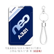 Airbus Campus Card Holder Student ID Keychain Cultural Creative Aviation Accessories ABS Material Cu