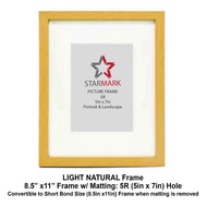 Starmark Picture Frames 8.5x11 inches with Matting to 5R Photo-5x7inches- LIGHT NATURAL Frame - 1 Pc