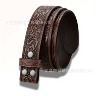 Men Punk Style Embossed American Retro Belt Unique Style Trendy Western Denim Belt Body LV1I