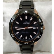 Mirage 8758 black rosegold jam tangan pria original