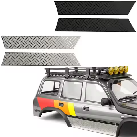 Simulated Stainless Steel Side Skirt Anti-slip Plate for 1/10 FMS FCX10 LC80 Accessories