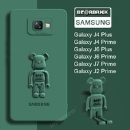 The New Cute Bear Stand Case Samsung Galaxy J4 Plus J6 J7 J2 Prime Solid Color Soft Camera Original Silicone Cover