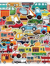 一套50張卡通汽車玩具貼紙，DIY日記裝飾
