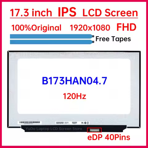 17.3 Inch 120Hz Laptop LCD Screen B173HAN04.7 For MSI MS-17F2 ASUS FX706LI FX706IU Display Matrix Pa
