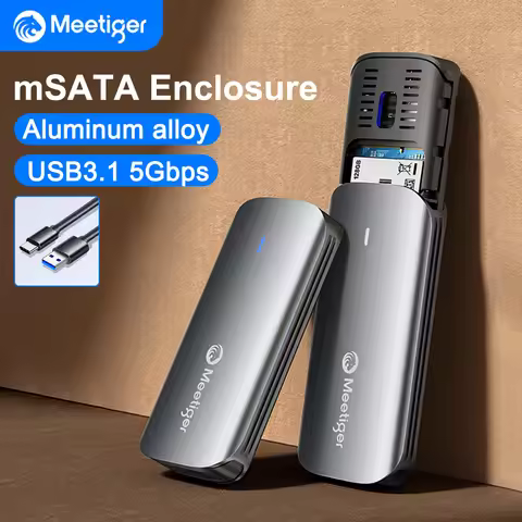 Meetiger Aluminum Alloy Mini mSATA SSD Case To Type-C SSD Enclosure Adapter External Adapter 5Gbps f