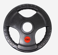 15KG Olympic Weight plates 5cm Rubber Coated Iron Plates Tri Grip Dumbbell Barbell Plate