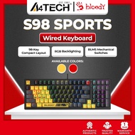 A4Tech Bloody S98 Sports Wired Mechanical Gaming Keyboard RGB BLMS Switch 98-Key