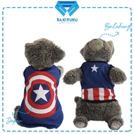 Cute Cat Dog Clothes Captain America Motif Small Animal Accessories