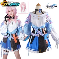Game Honkai Star Rail 7th March Cosplay Costume Uniform Shoes Wig Outfit Halloween Party Women March