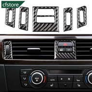 CFSTORE 5Pcs Carbon Fiber Car Interior Auto Interior Sticker Central Air Vent Outlet Trims Accessory For BMW 3 Series E90 E92 E93 B6G3