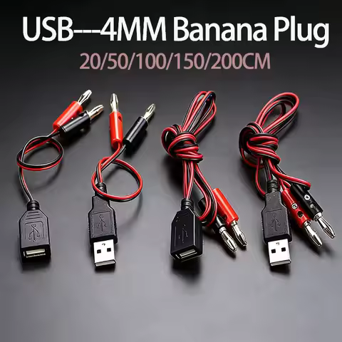 DIY Test Cable USB Male/Female to 4mm Banana Plug a Female Charging Cable USB Socket to Banana Plug 