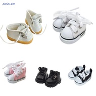 JOSALEM Labubu Canvas Doll Shoes, PU High-top Doll Mini Sports Shoes, Doll Leather Shoes Casual Doll