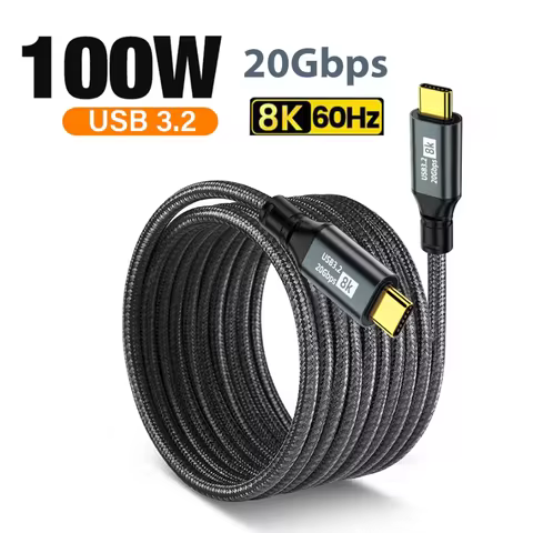 USB-C PD100W ThunderBolt 3 8K Fast Charging Cable 0.5m 1m 1.5m 2m 3m for iPhone MacBook