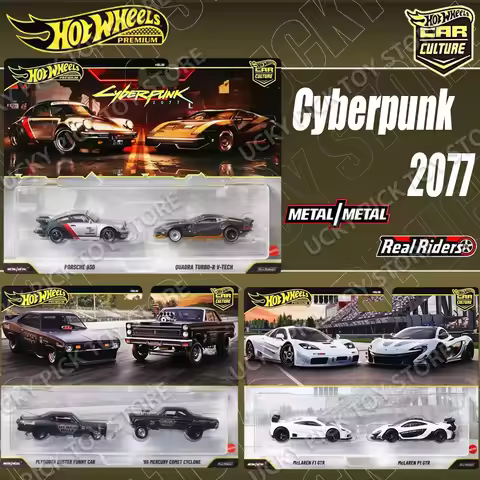 Hot Wheels Premium Series HBL96 Diecast Car Cyberpunk 2077 Porsche 930 McLaren F1 GTR P1 GTR Premium
