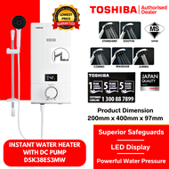 [FREE SHIPPING] Toshiba Instant Electric Water Heater (WITH PUMP) DSK38S3MW / DSK38ES3MW With Rain S