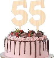 Pack of 2 Wooden 55th Cake Toppers Man Woman 55 Years Old Birthday Cake Decoration Cheers at 55th Pa