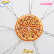 JUNE1 7Pcs Chain Necklace Charm Orange Sisters Jewelry Friendship