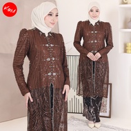 KM Aurelia Lace Kebaya Labuh Set with Batik Sarong (1 Set) [K3048]