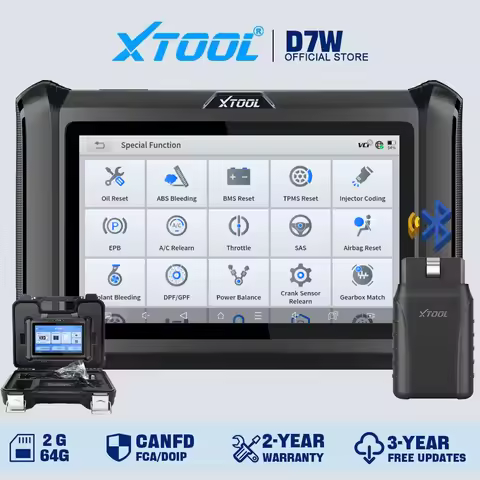 XTOOL D7W Bluetooth Diagnostic Tool Bidirectional Scanner Advanced ECU Coding 39+ Resets Built-in DO
