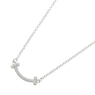 【二手】蒂芙尼 T 字Smile鑽石項鍊 62617799，頸圍 40.5/45.5 厘米，18K白K金，T 字Smile迷你鑽石項鍊