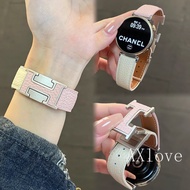 20mm 22mm Leather Band For Samsung Galaxy watch 7 FE 5 pro 4 6 classic 44mm 40mm H-shaped Magnetic F