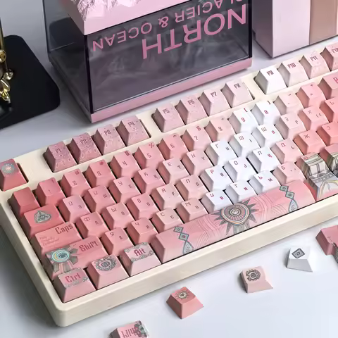 Pink Russian Keycaps 135Keys Iso Layout Red Blue Russian Style Church Cherry Pbt For Aula F75 Custom