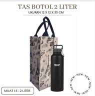 tas botol tupperware 2 liter - tas botol minum waterproof -tas botol m - paris coklat