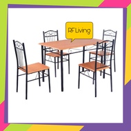 RF Living Dining Table with 4 Chairs Meja Makan dengan 4 kerusi for Home Living