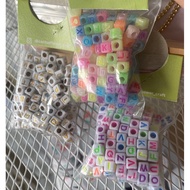 Square alphabet beads / square letter beads