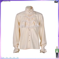 Men Shirt Vampire Victorian Renaissance Gothic Ruffled Medieval Blouse Tops