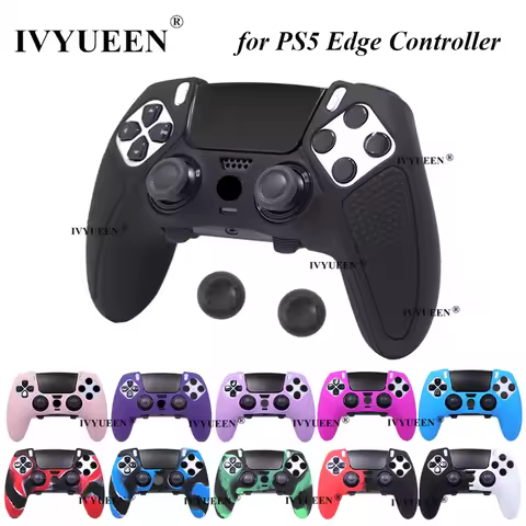 IVYUEEN Anti-Slip Protective Skin for PlayStation 5 PS5 DualSense Edge Wireless Controller Soft Rubb