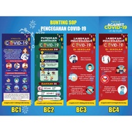 Bunting info Grafik Cov1d sekolah  size 2x5ft