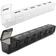 2 Pack Weekly Pill Organizer, Large 7 Day Pill Case, Daily Vitamin Case Medicine Box, AM/PM Pill Con