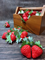 Strawberry Artificial Strawberry Properti Foto Dekorasi Rumah