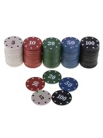 M5TC 100x Board Game Chips Casino Game Recreation Money Set Casino Chips