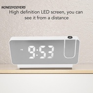 NONEDYODYER5 Digital Alarm Clock, White Snooze Supported Projection Alarm Clock, Temperature Readout
