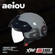 Xdot Helmet G118 aeiou Cement Grey / Light Blue