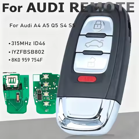 KEYECU IYZFBSB802 8K0959754F/8K0 959 754F Smart Remote Key 315MHz PCF7945A / HITAG 2 / 46 Chip for A