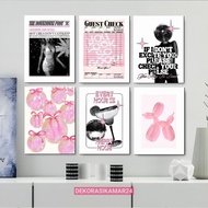 Aesthetic bedroom wall decoration Poster quotes black pink Decoration - Display