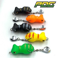 PDG Soft Frog 3.7cm 5.5g Haruan Jump Frog Casting Haruan Lure Umpan Soft Plastic Lure Fishing Frog Double Hook Toman exp