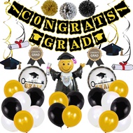 Graduation Balloon Set Graduation Party Balloon Golden Confetti Combination Balloon French Graduatio