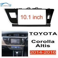 Honxunหน้ากากวิทยุเหมาะสำหรับTOYOTA Altis Corolla 2014-2016 กรอบวิทยุพังผืด2din Androidแผงหน้าปัดครอบหน้าจอ10.1นิ้วกรอบเครื่องเล่น