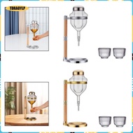 [tdraoylp] Sake Set Multipurpose Easy Installation Clear Sake Pot Dispenser with Sake Cups for Hotel