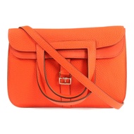 HERMES 【Hermes Fair】Clemence皮革Halzan 25銀扣兩用手挽肩背包