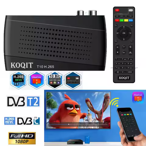 TV SET-TOP BOX FTA Digital Smart Meecast Koqit T10 PVR Recording Satellite TV Receiver H.265 HEVC DV