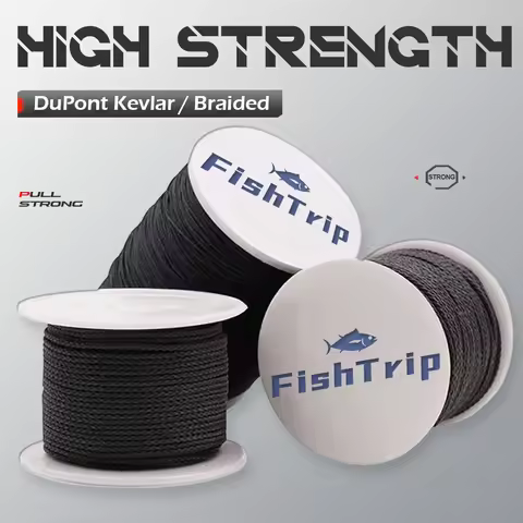 FishTrip 50lbs~1500lbs Braided Kevlar Line High Strength Fishing Assist Cord Kevlar Fishing Line Thr