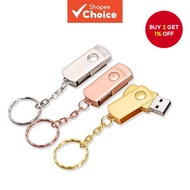 JASTER USB2.0 Flash Drive Metal 64GB to 128MB Rotatable Portable Pendrive Flashdrive Gift Cute
